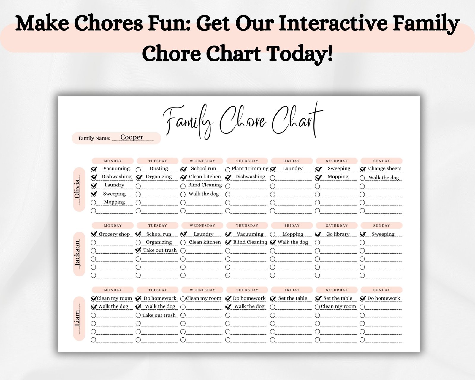 Family Chore Chart