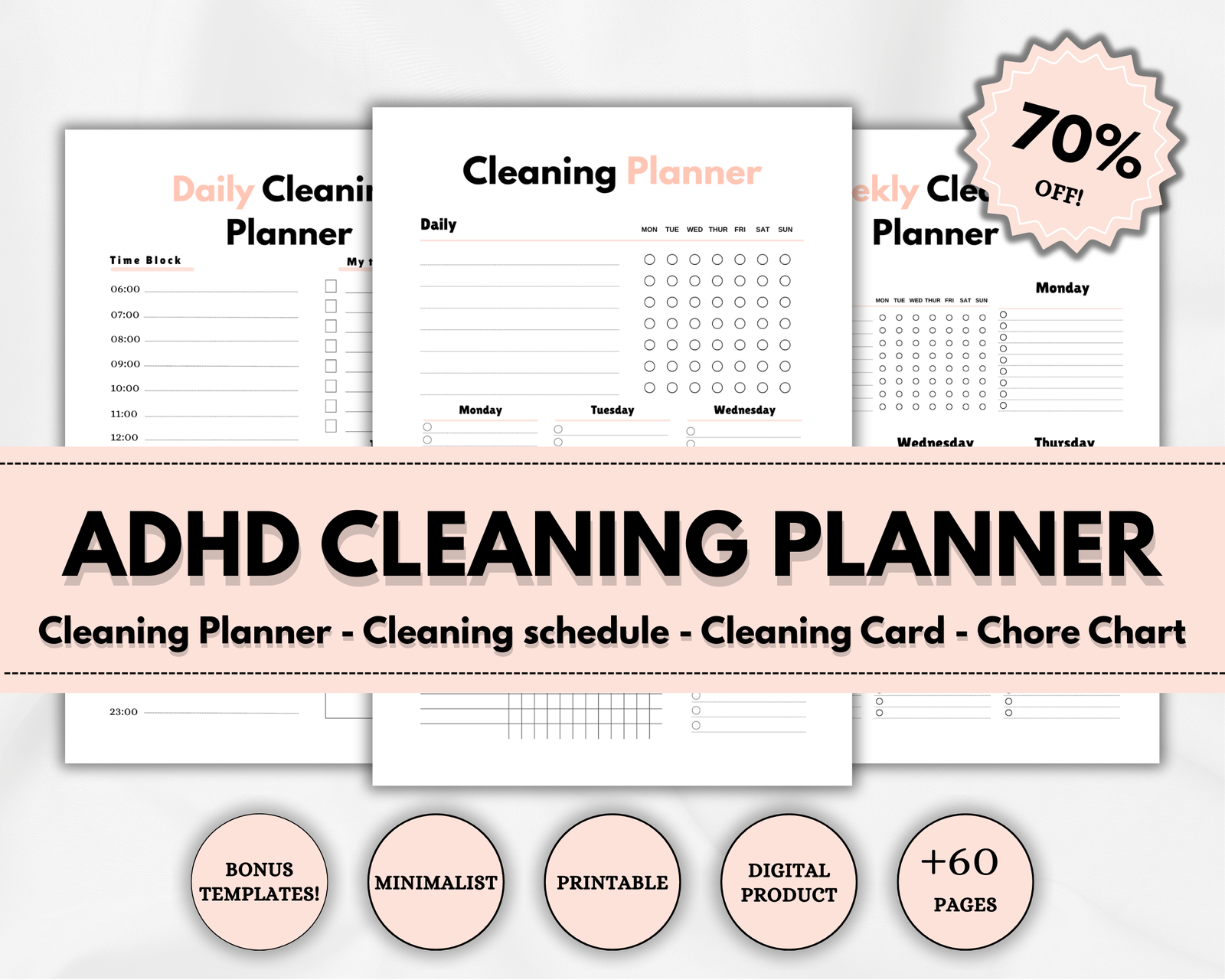 ADHD Cleaning Planner Bundle